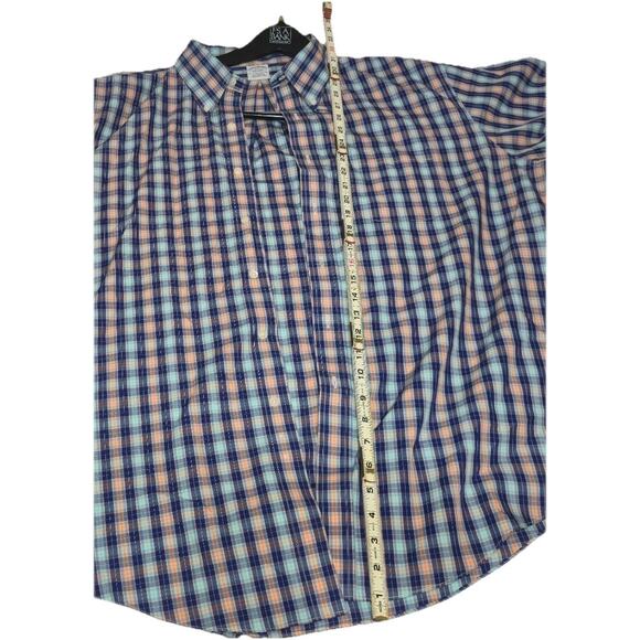 Brooks Brothers Shirt Mens 2XL Blue Regular Fit Plaid Short Sleeve - Picture 3 of 4